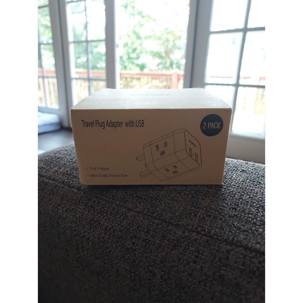 Travel Plug‎ Adapter With USB By Tessan 2 Pack Type G NEW